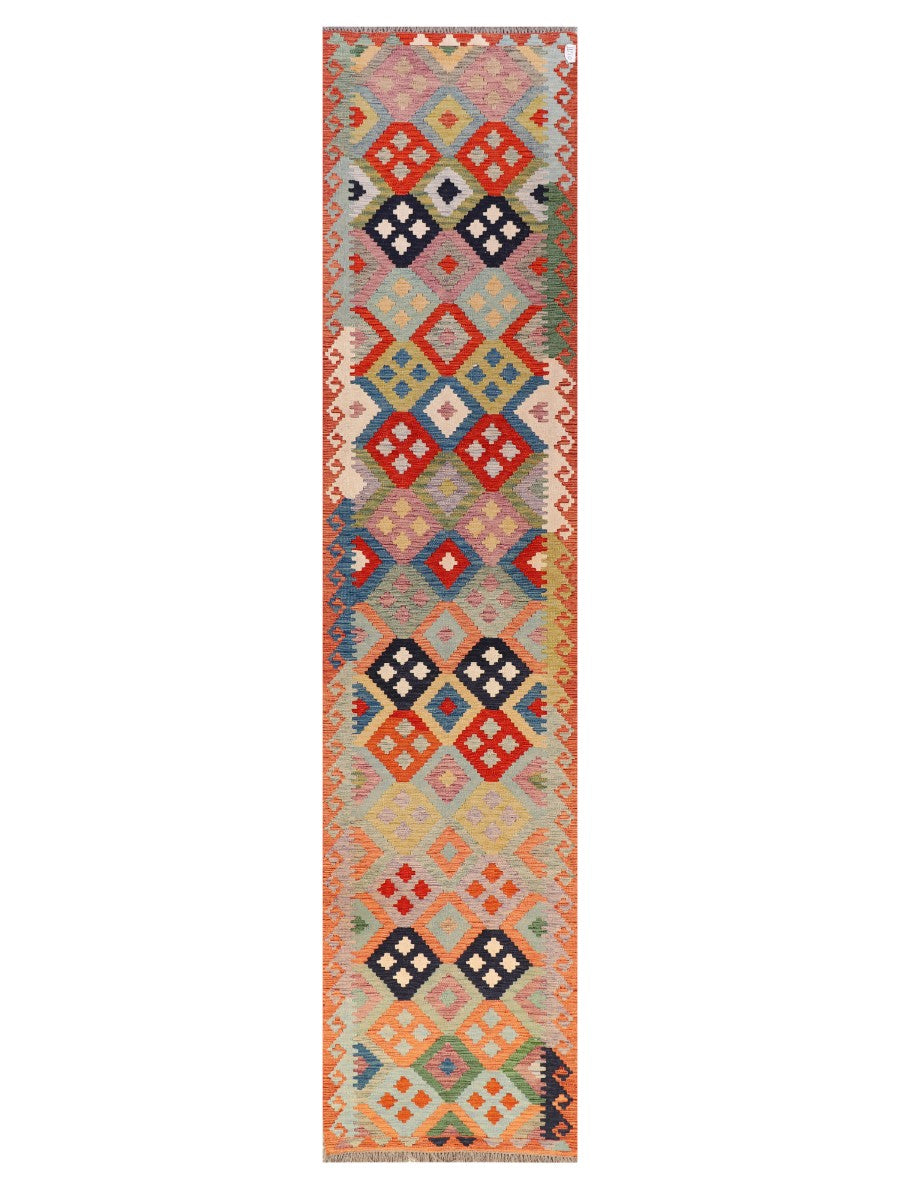 Maimana Afghanistan Kilim Runner - 383 x 86 cm-0