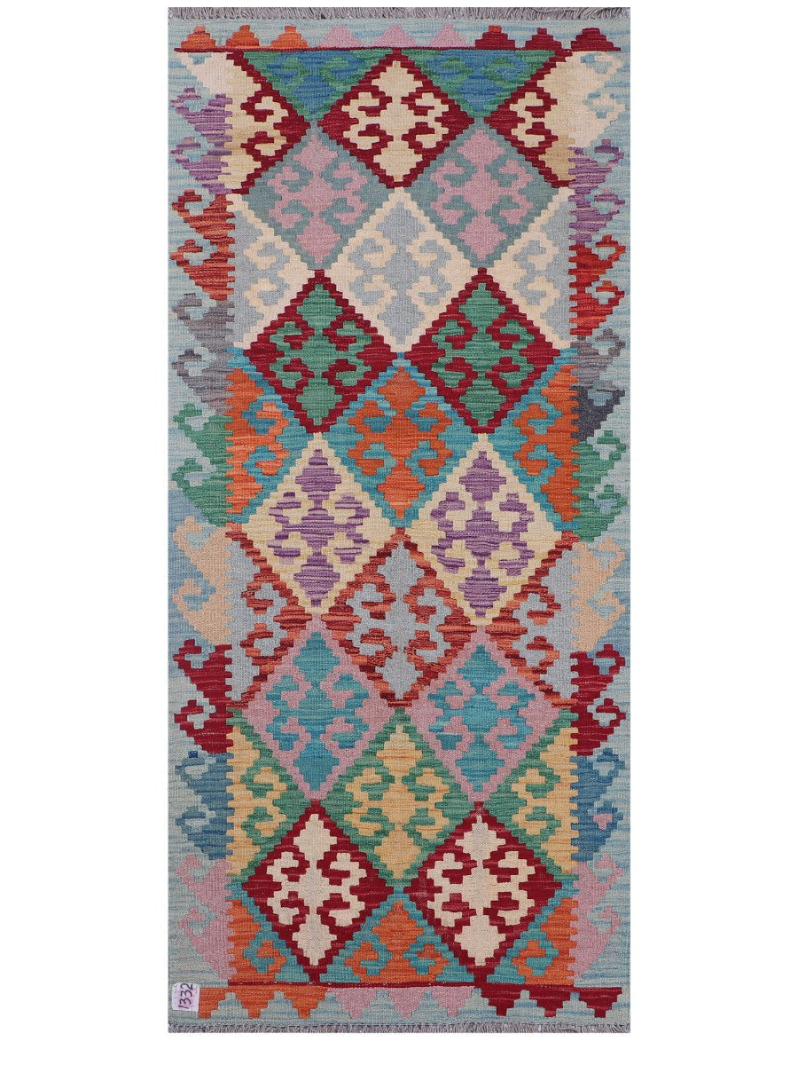 Maimana Afghanistan Kilim Rug - 195 x88 cm-0