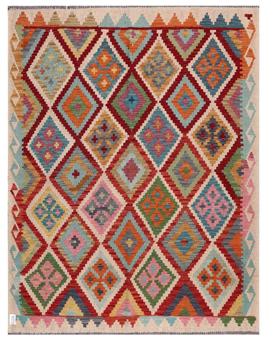 Maimana Afghanistan Kilim Rug - 198 x156 cm-0