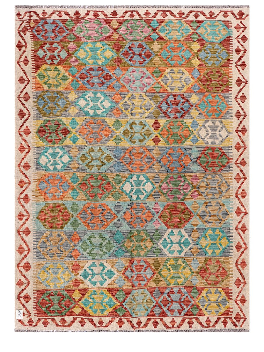 Maimana Afghanistan Kilim Rug - 197 x146 cm-0
