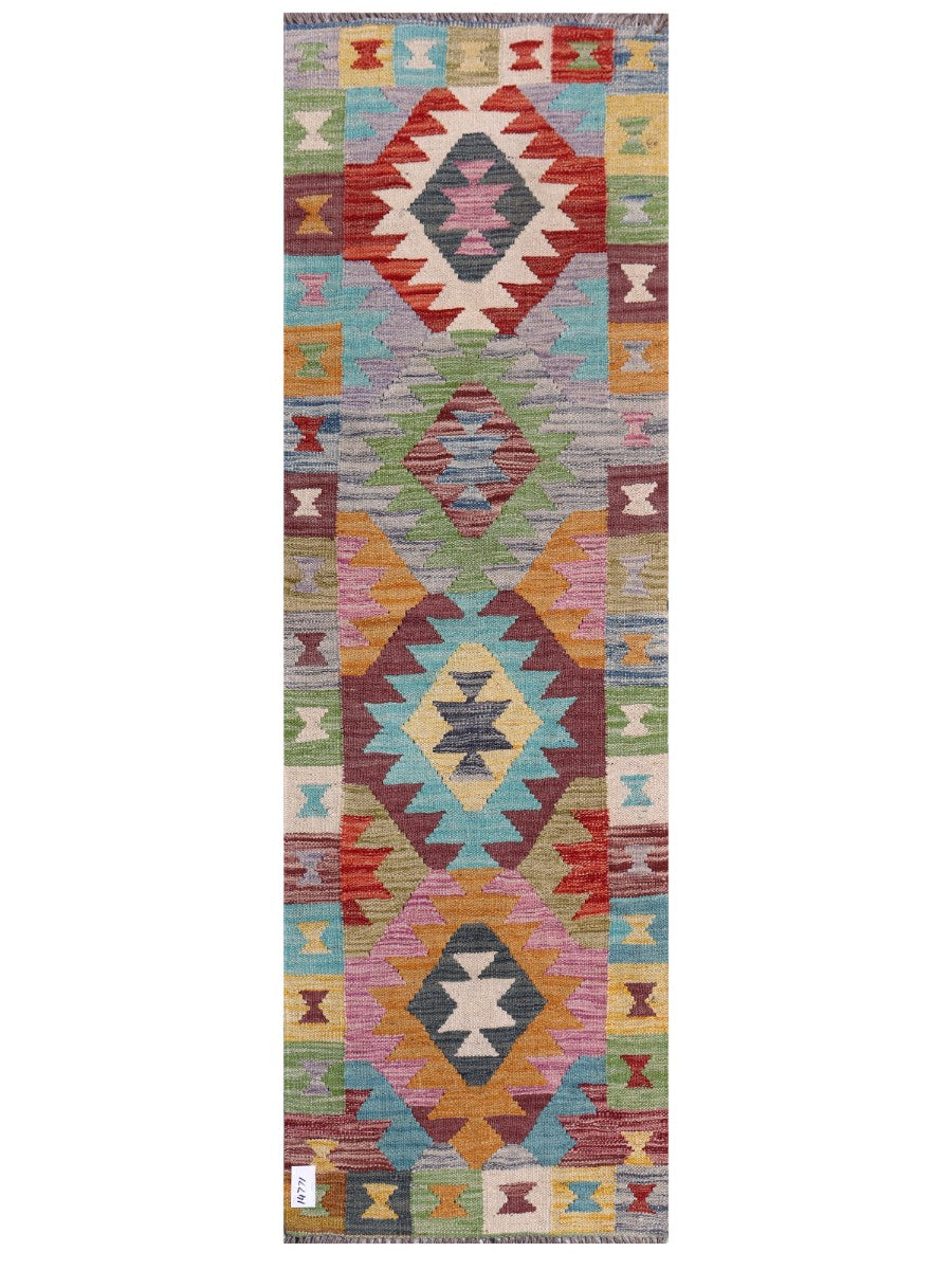 Maimana Afghanistan Kilim Rug - 196 x63 cm-0