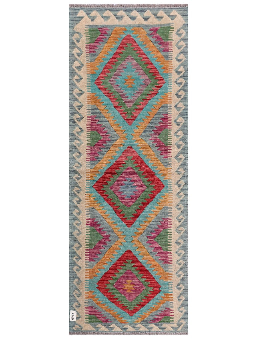 Maimana Afghanistan Kilim Rug - 200 x74 cm-0