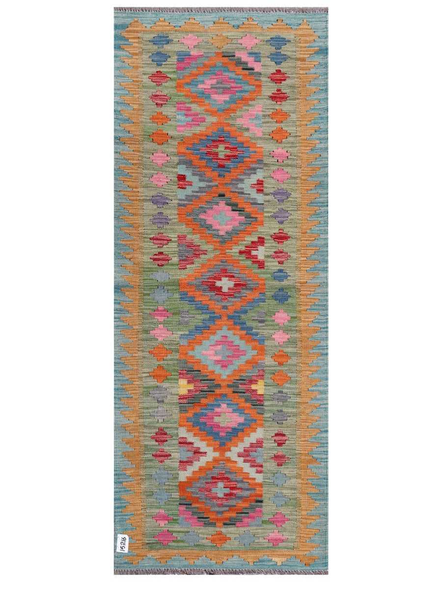 Maimana Afghanistan Kilim Rug - 196 x76 cm-0
