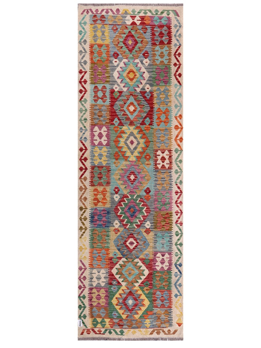 Maimana Afghanistan Kilim Runner - 295 x 94 cm-0
