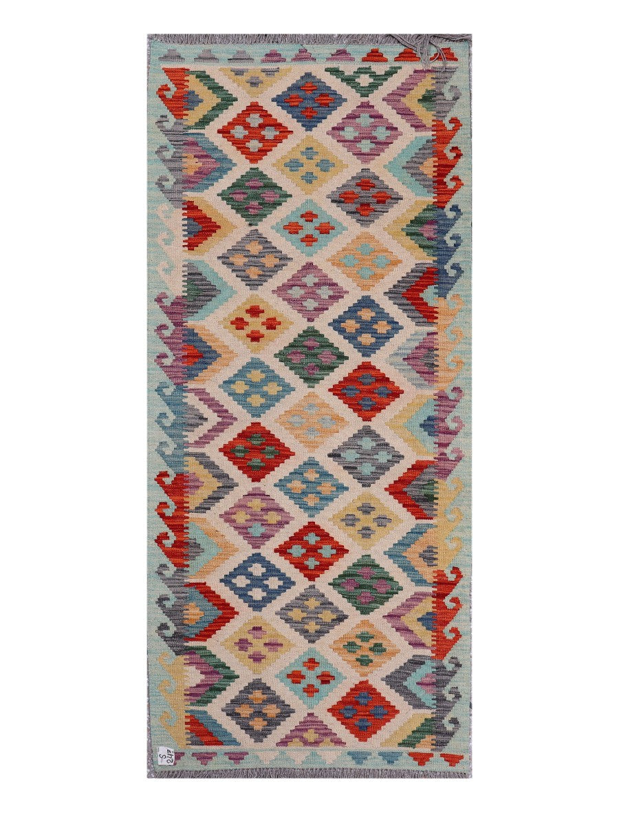 Maimana Afghanistan Kilim Rug - 192 x84 cm-0