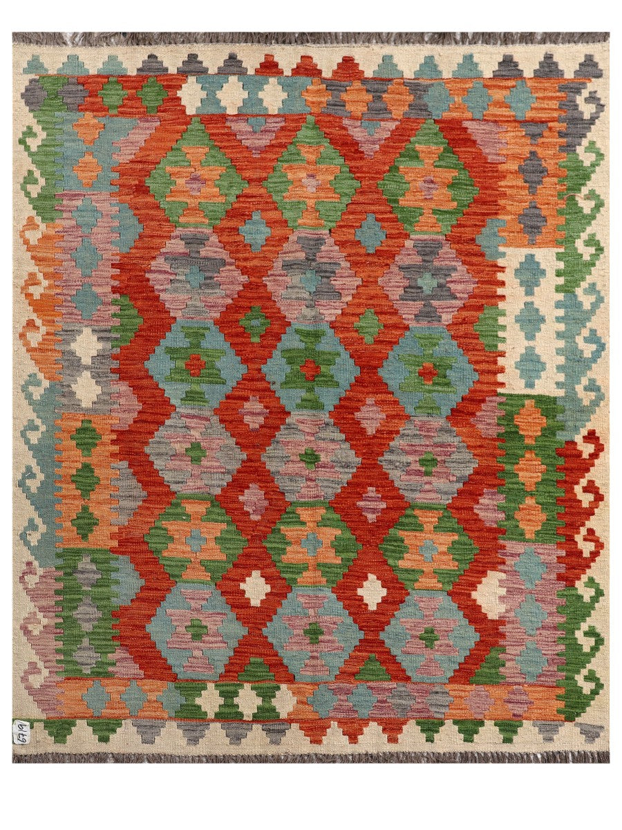 Maimana Afghanistan Kilim Rug - 192 x157 cm-0