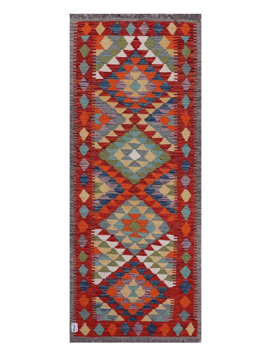 Maimana Afghanistan Kilim Rug - 194 x79 cm-0