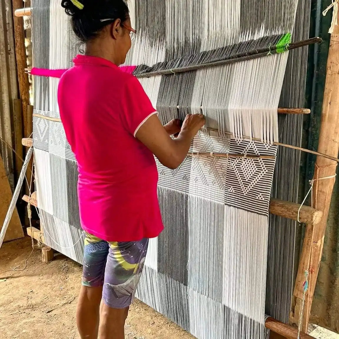 Dessin d'un hamac colombien fait main XXL avec mesures détaillées