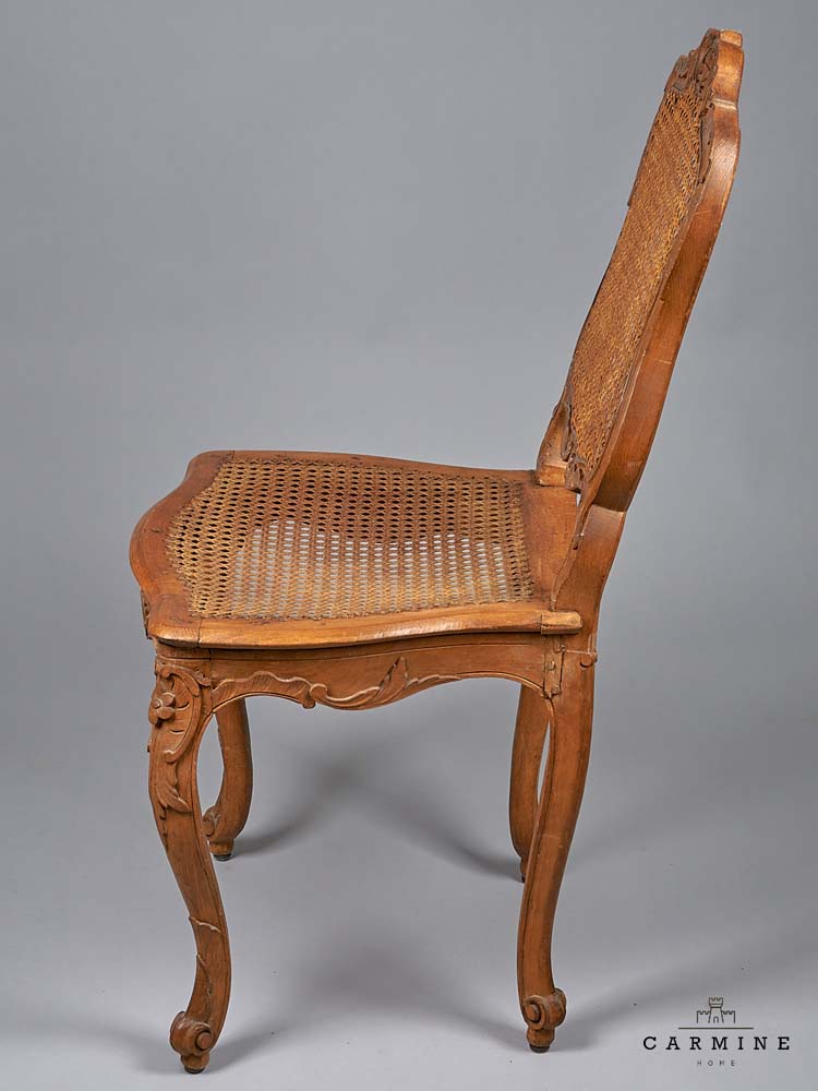 Pair of chairs, probably Basel, mid-18th century - seat and backrest with Jong weave