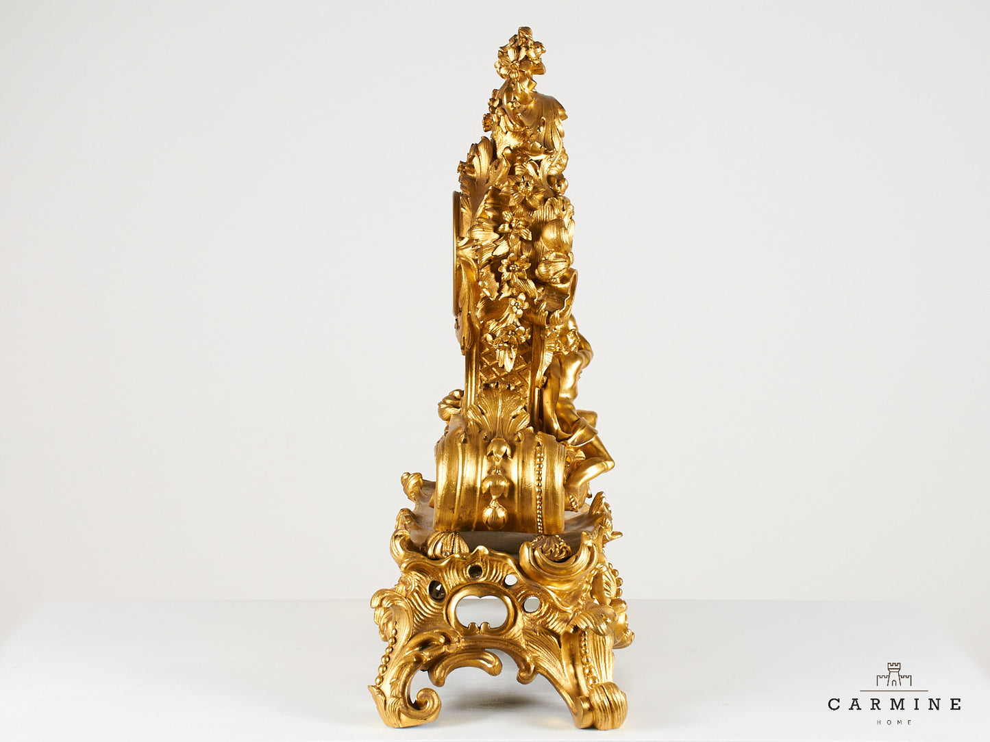 Gold-plated mantel clock, 19th century