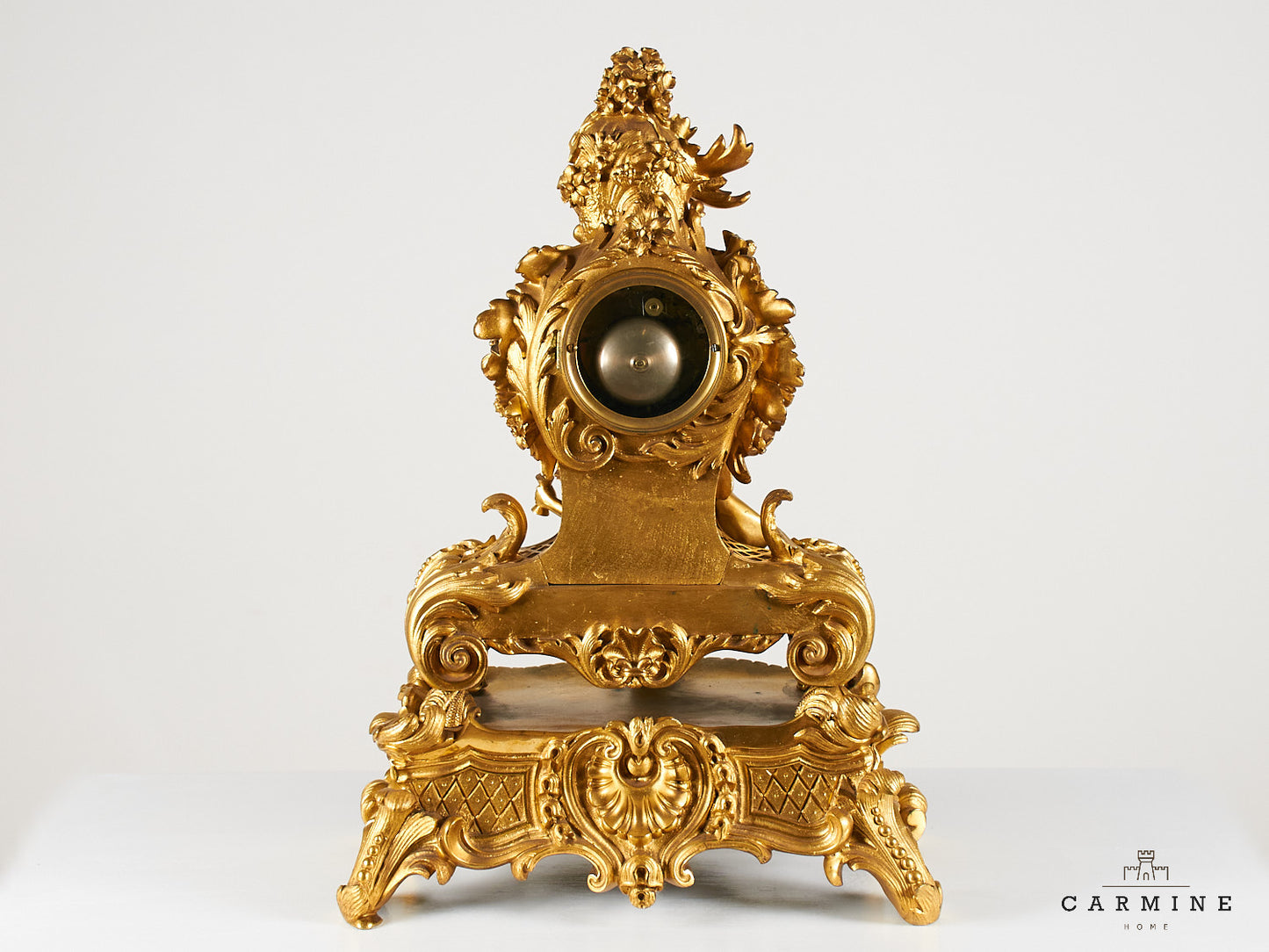 Gold-plated mantel clock, 19th century