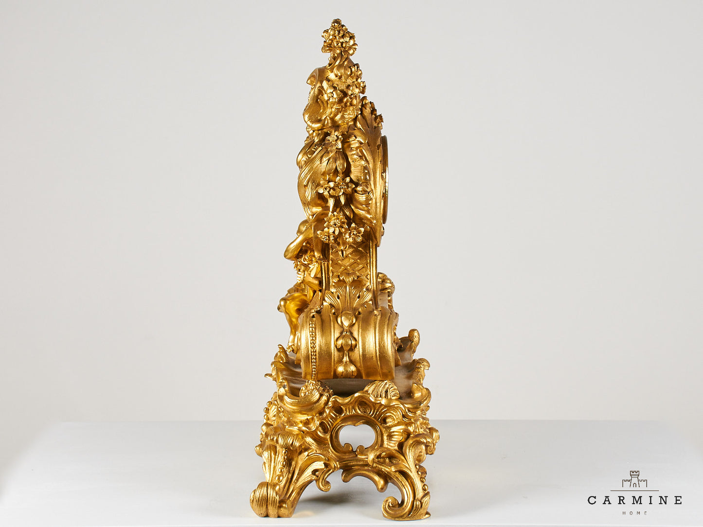 Gold-plated mantel clock, 19th century