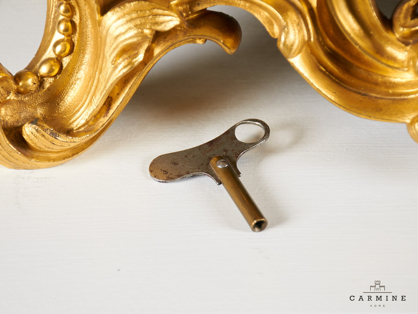 Gold-plated mantel clock, 19th century