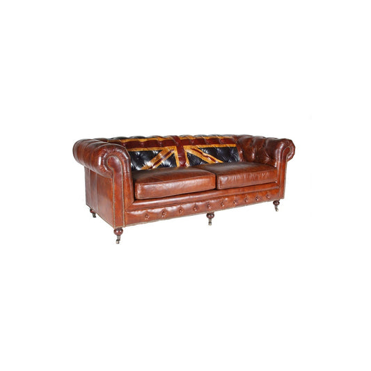 Canapé Chesterfield "Union Jack", 3 places