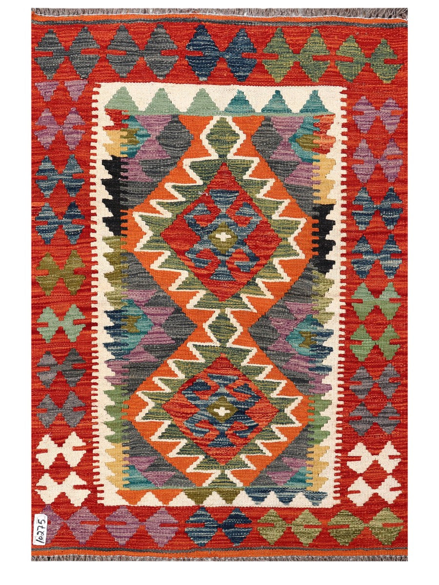 Maimana Afghanistan Kilim Rug - 122 x 83 cm-0