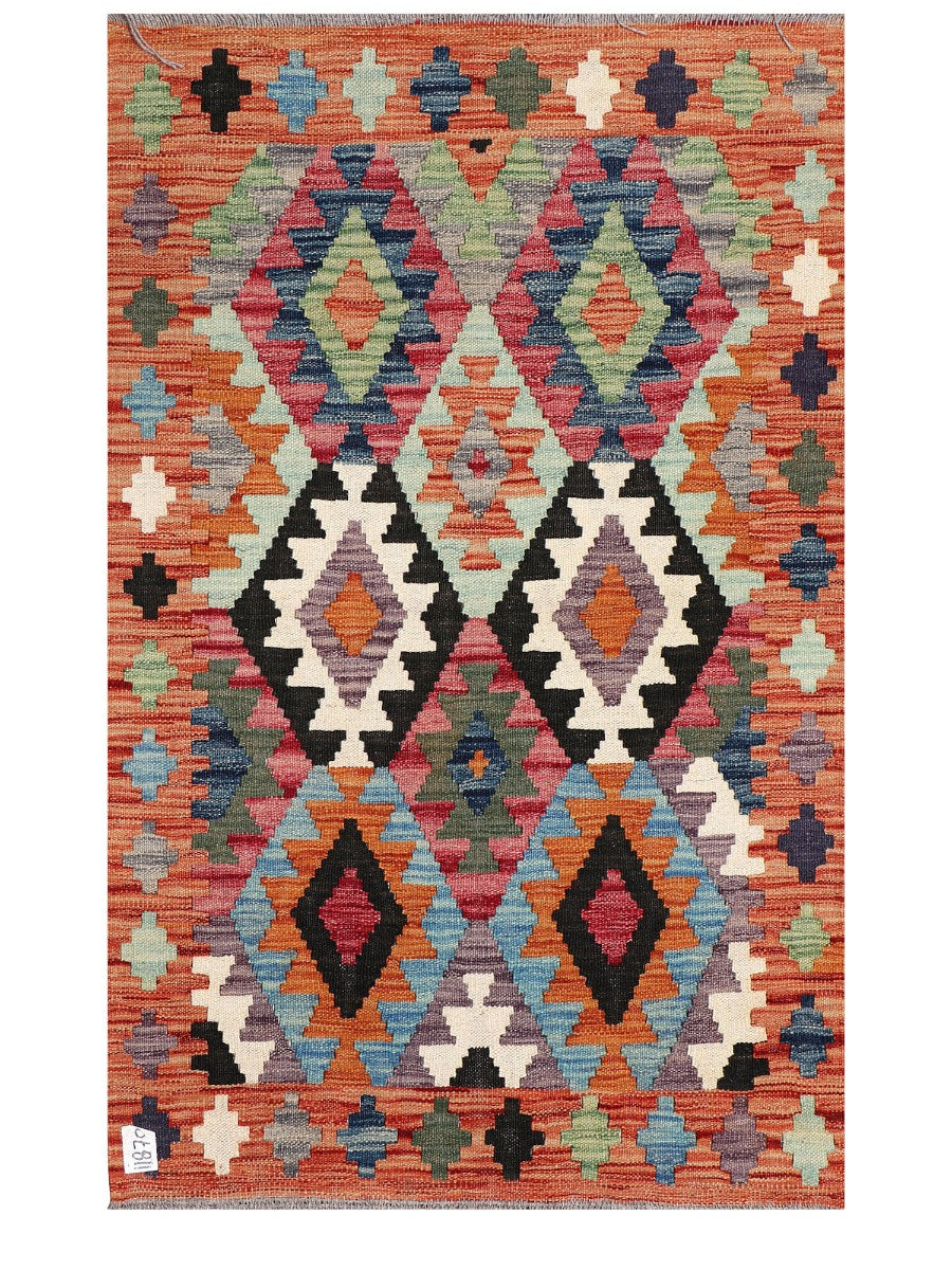 Maimana Afghanistan Kilim Rug - 123 x 79 cm-0