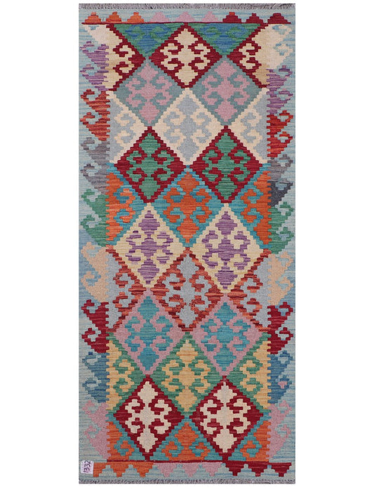 Maimana Afghanistan Kilim Rug - 195 x88 cm-0
