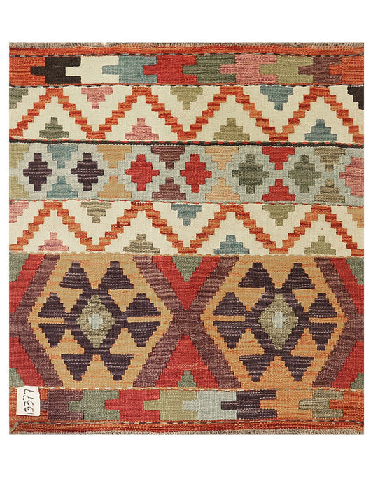 Maimana Afghanistan Kilim Rug - 82 x 77 cm-0