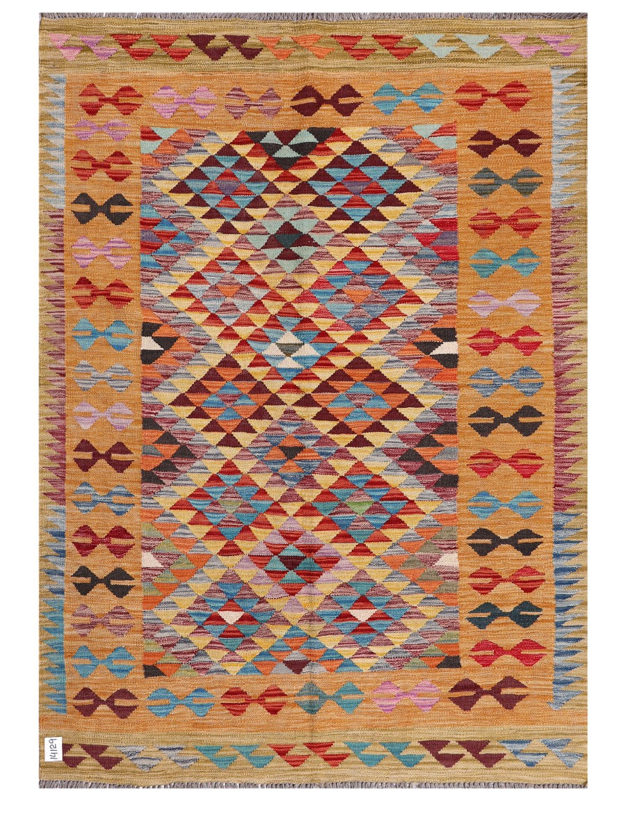 Maimana Afghanistan Kilim Rug - 199 x145 cm-0