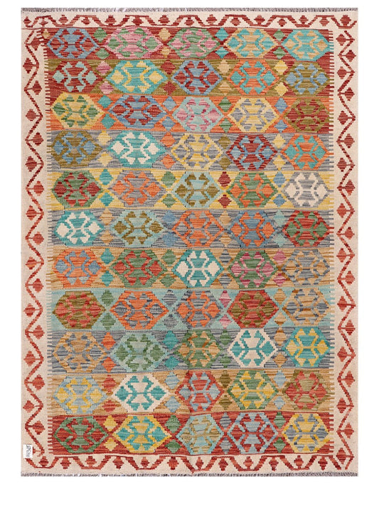 Maimana Afghanistan Kilim Rug - 197 x146 cm-0