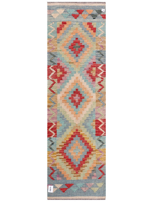 Maimana Afghanistan Kilim Rug - 205 x62 cm-0