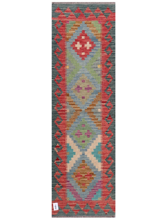 Maimana Afghanistan Kilim Rug - 202 x61 cm-0