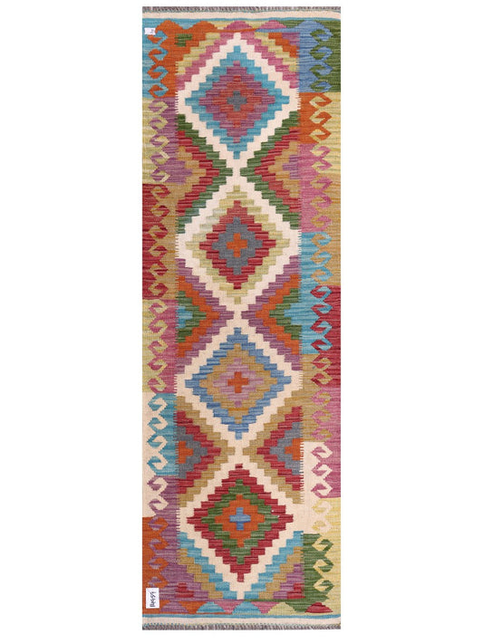 Maimana Afghanistan Kilim Rug - 202 x66 cm-0