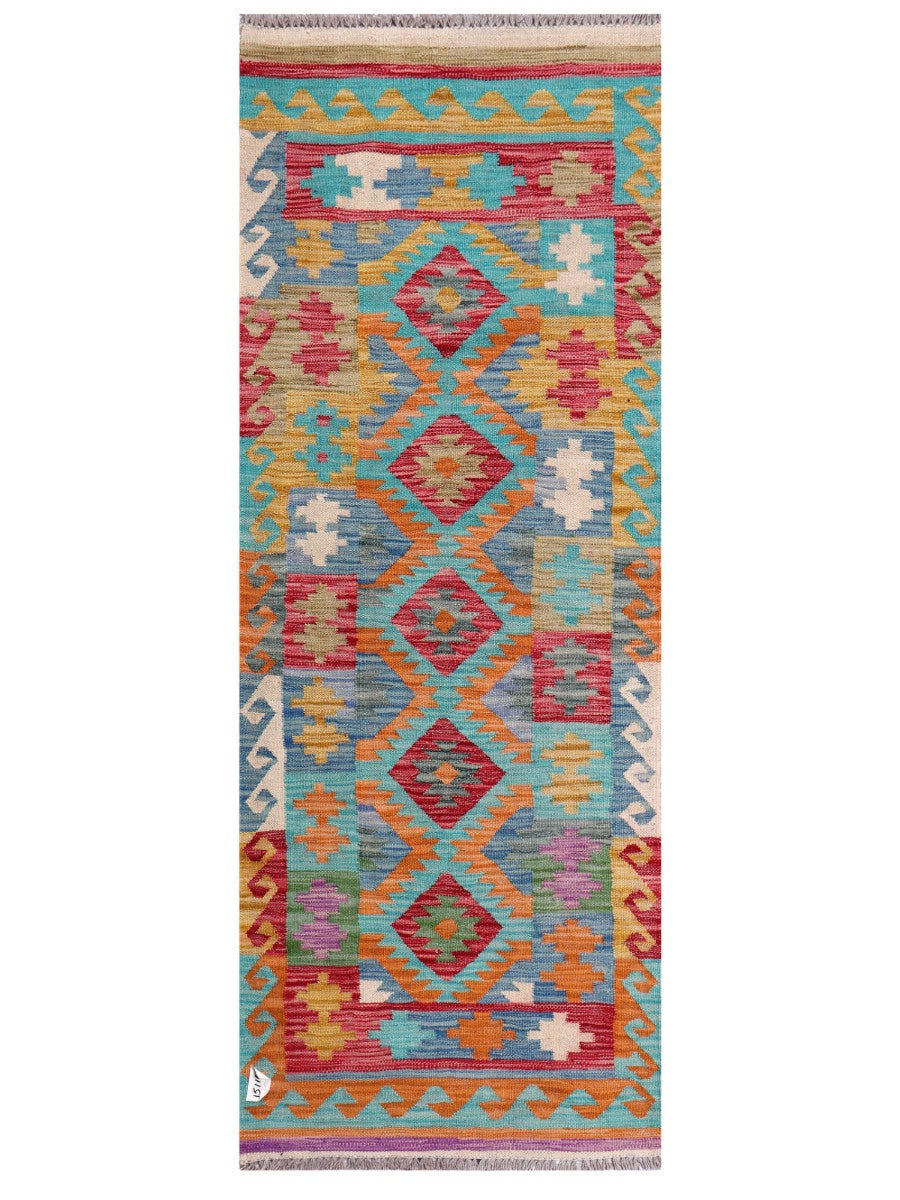 Maimana Afghanistan Kilim Rug - 195 x73 cm-0