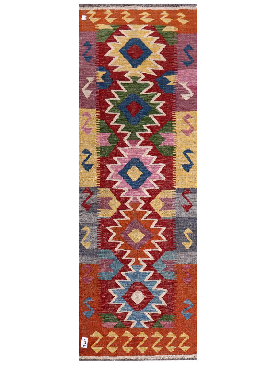 Maimana Afghanistan Kilim Rug - 206 x70 cm-0