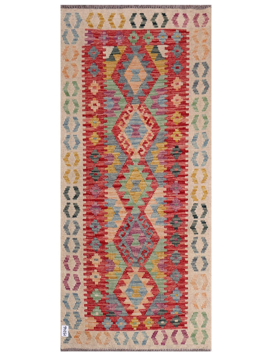 Maimana Afghanistan Kilim Rug - 195 x87 cm-0