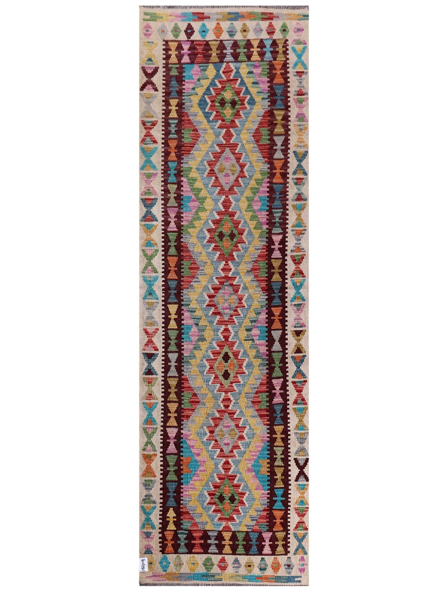 Maimana Afghanistan Kilim Runner - 285 x 85 cm-0