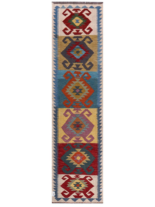 Maimana Afghanistan Kilim Runner - 308 x 80 cm-0