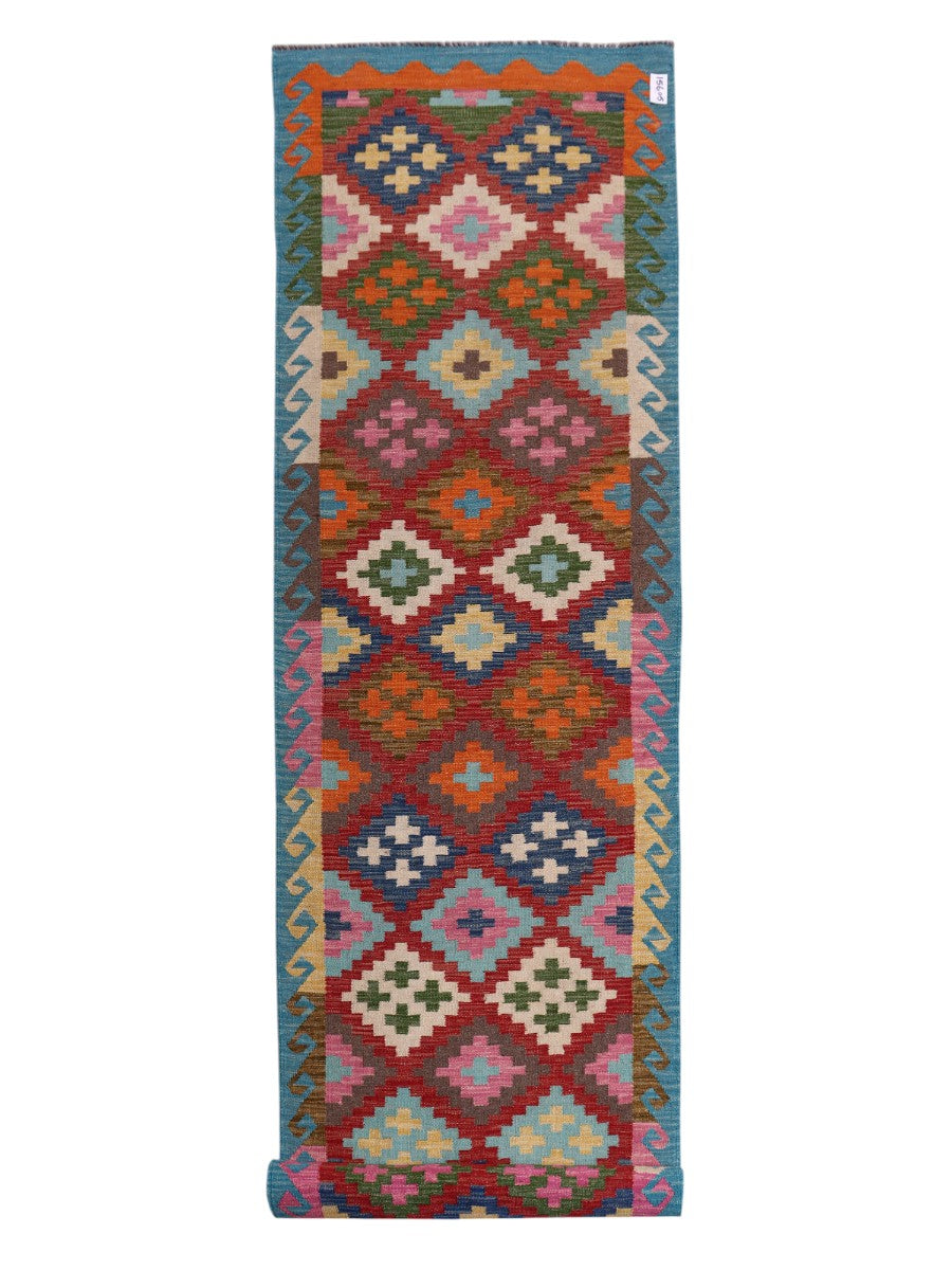 Maimana Afghanistan Kilim Runner - 397 x 87 cm-0