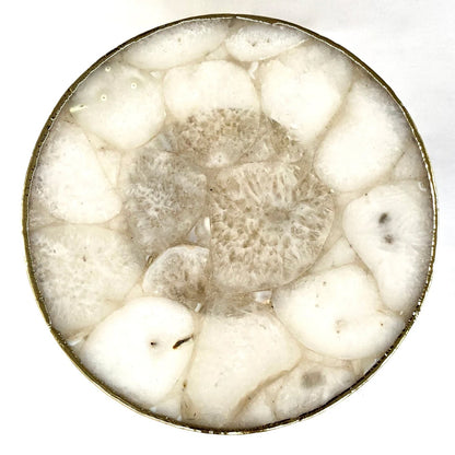 White Crystal Agate Cake Stand/Centrepiece/Display Stand/Tray 10" Round-2