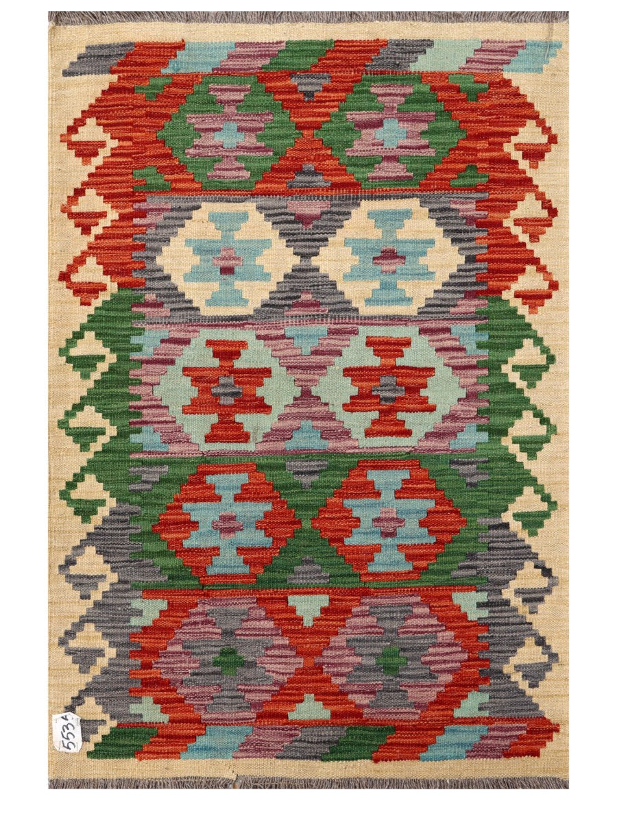 Maimana Afghanistan Kilim Rug - 121 x 81 cm-0