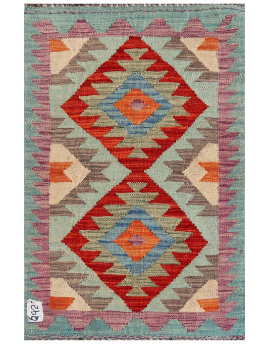 Maimana Afghanistan Kilim Rug - 92 x 63 cm-0