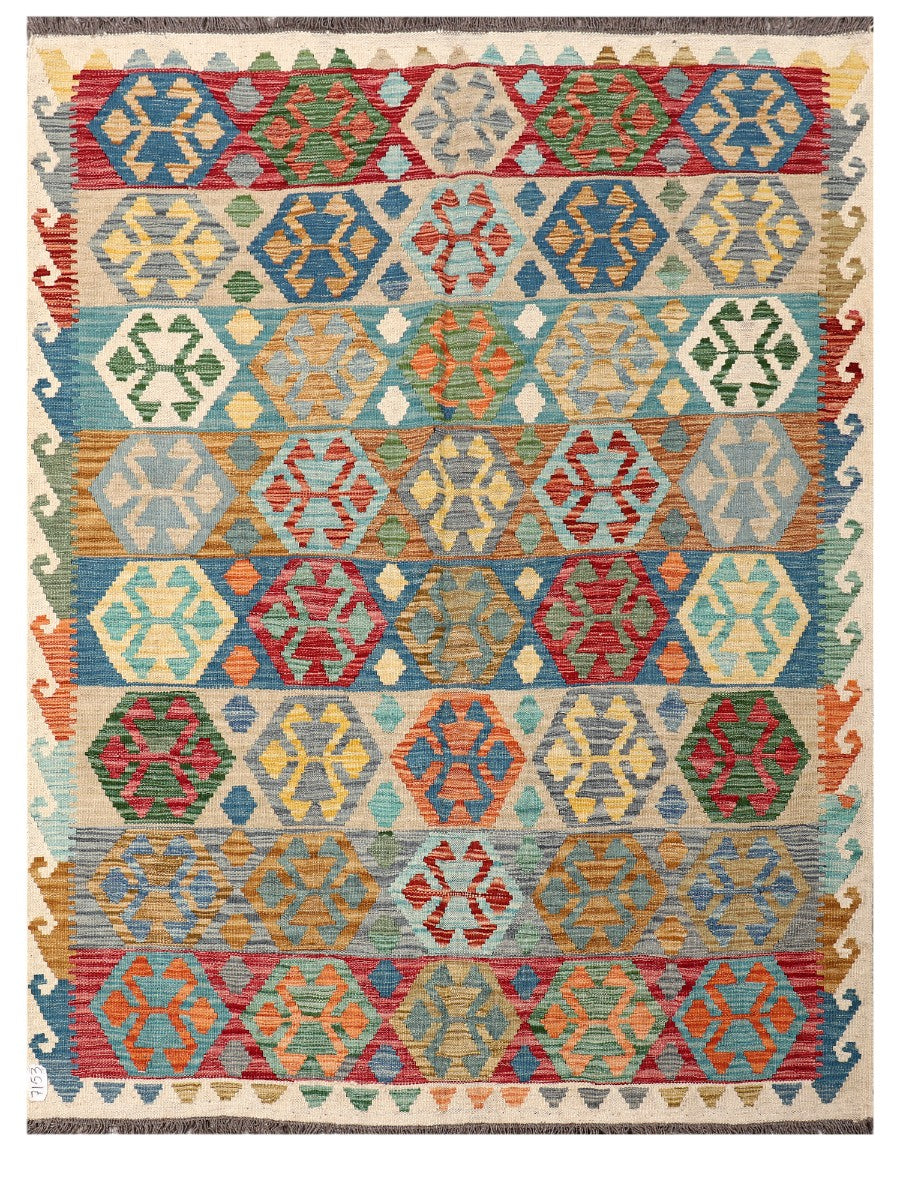 Maimana Afghanistan Kilim Rug - 201 x156 cm-0