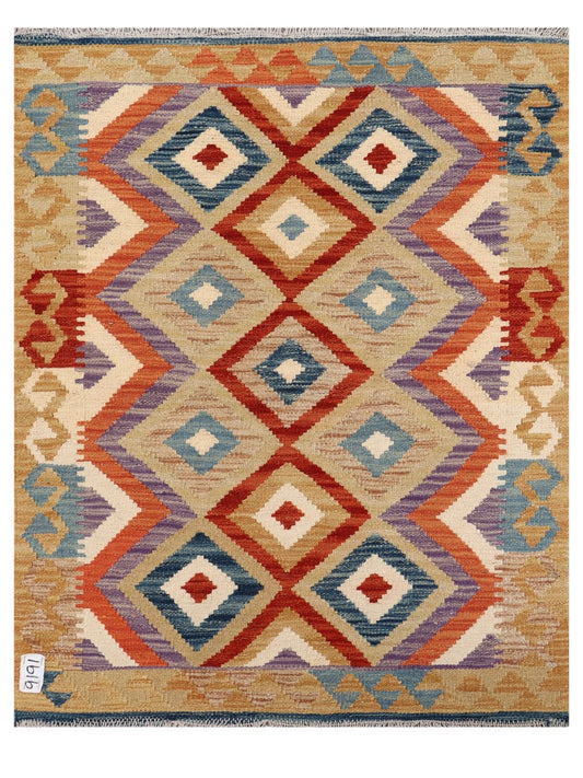 Maimana Afghanistan Kilim Rug - 107 x 85 cm-0