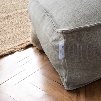 NATURAÉ - Linen cru poufs