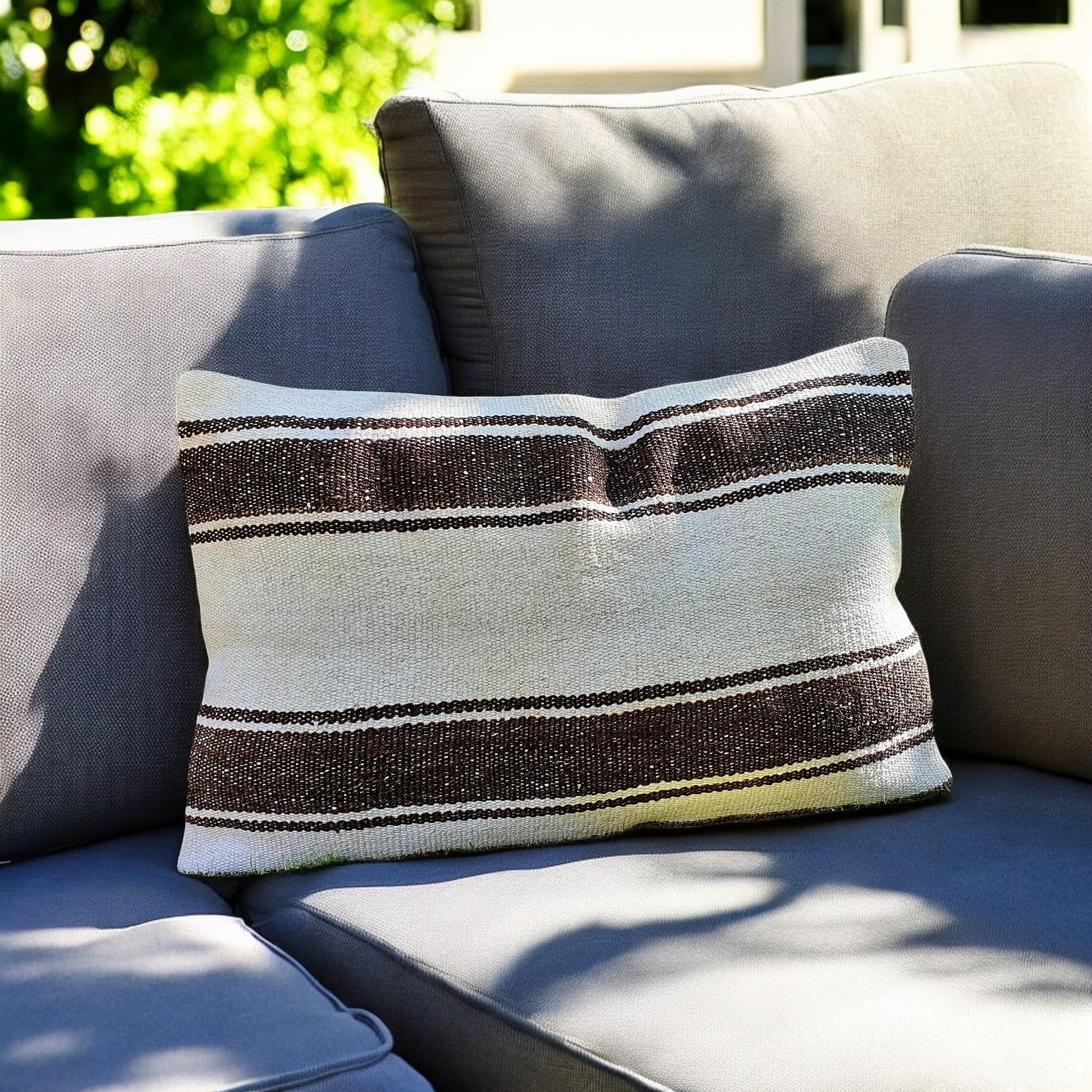 Stripped Deep Brown Kilim-2