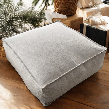 NATURAÉ - Linen cru poufs