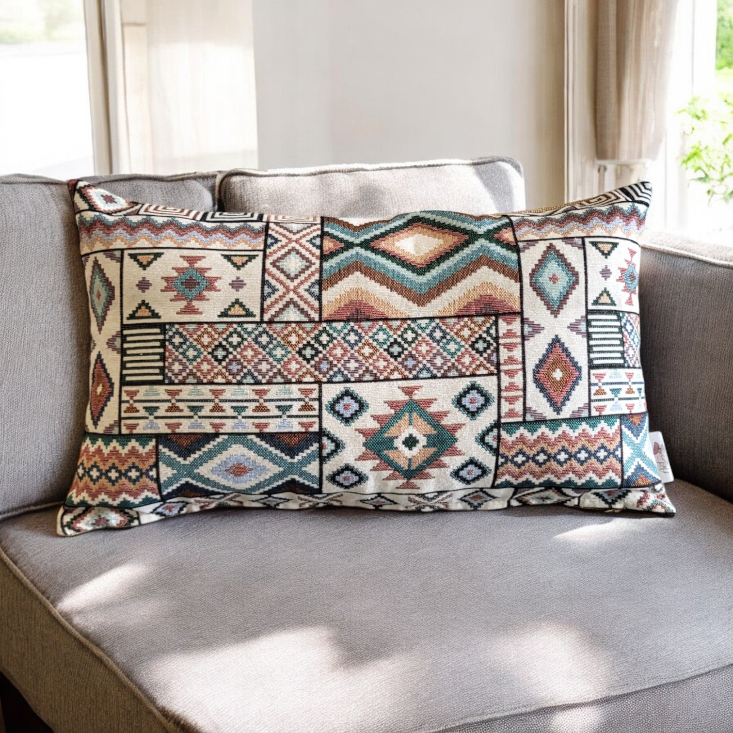Aztec Blue Cushion Cover-4