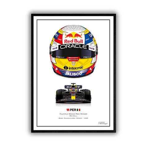 Formula 1 Helmets Poster, Racing Drivers, Winners | Decorative Print without Frame