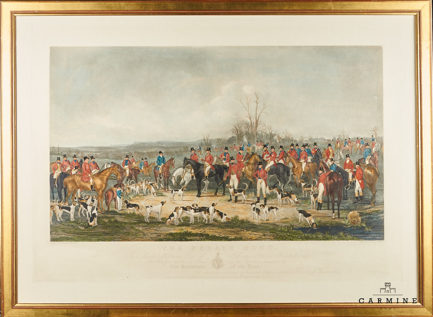 Scène de chasse, "Bedale Hunt" Angleterre 18e siècle