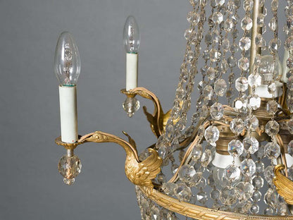 Crystal basket chandelier * - France around 1880