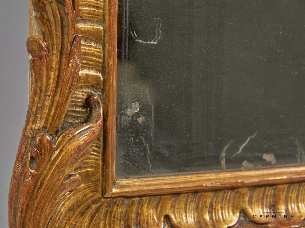Miroir doré sculpté à la main - Johann Friedrich Funk, Berne vers 1750