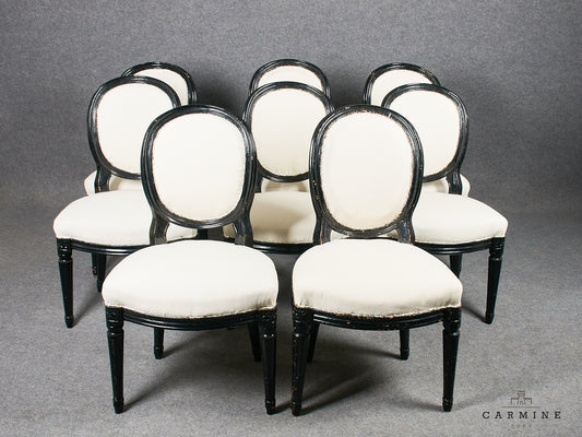 8 Directoire chairs around 1800