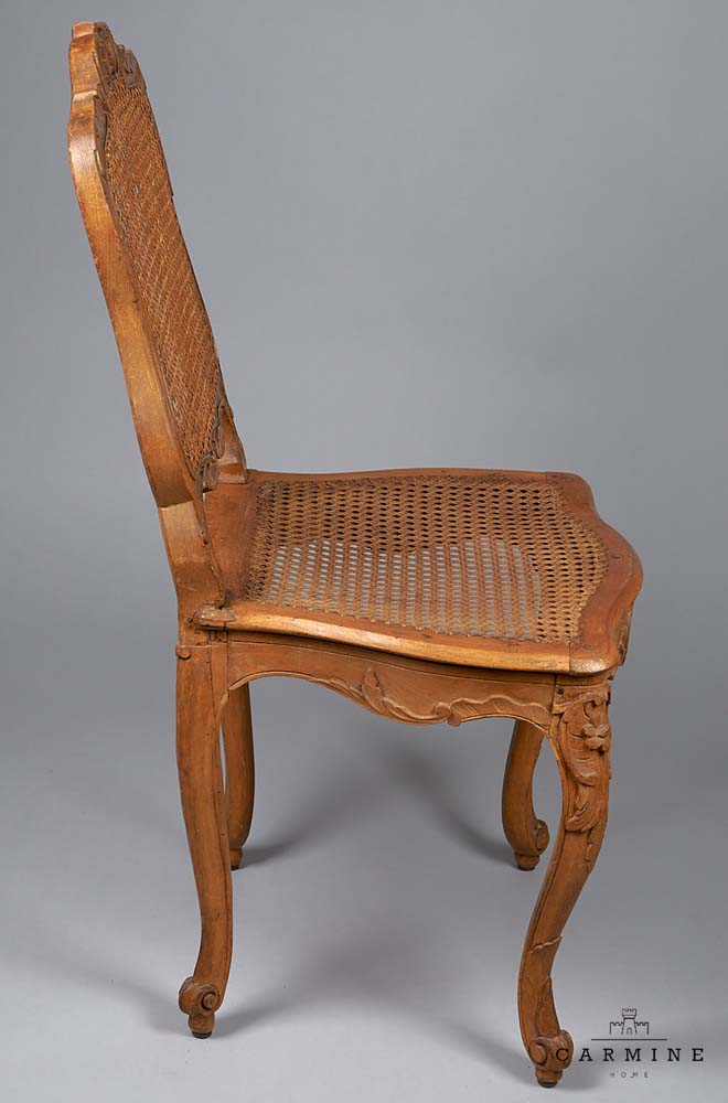 Paire de chaises, probablement Bâle, milieu du XVIIIe siècle - assise et dossier en tissage Jong