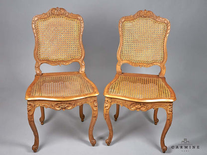 Pair of chairs, probably Basel, mid-18th century - seat and backrest with Jong weave