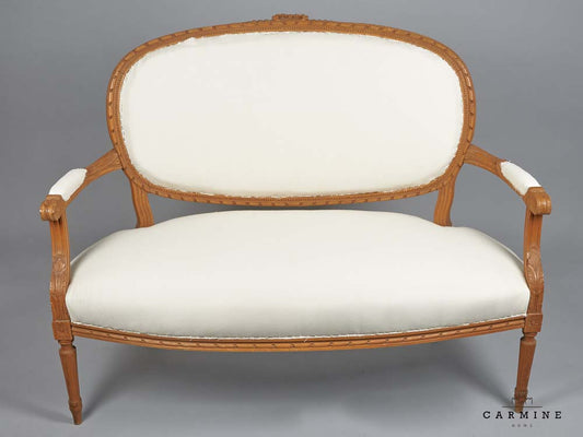 Sitzgruppe, Louis XVI - Sofa und zwei Armlehnsessel, Frankreich, u, 1880